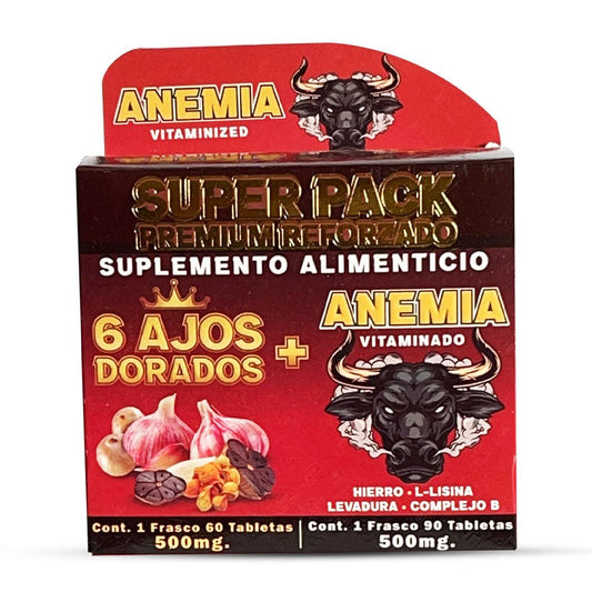 6 Ajos Dorados Anemia Suplemento, 6 Golden Garlic Anemia Supplement 150 Tablets, Natural de Mexico - Tierra Naturaleza Shop