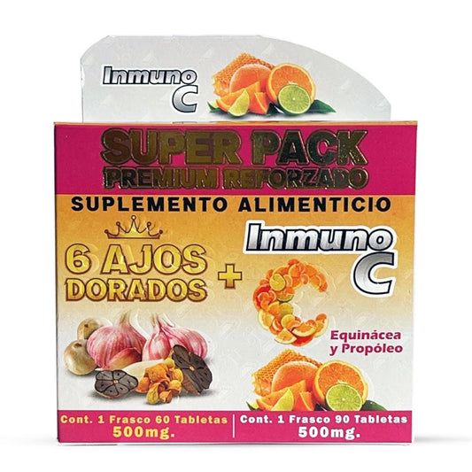 6 Ajos Dorados Imnuno C Suplemento, 6 Garlic Cloves Imnuno C Supplement 150 Tablets, Natural de Mexico - Tierra Naturaleza Shop