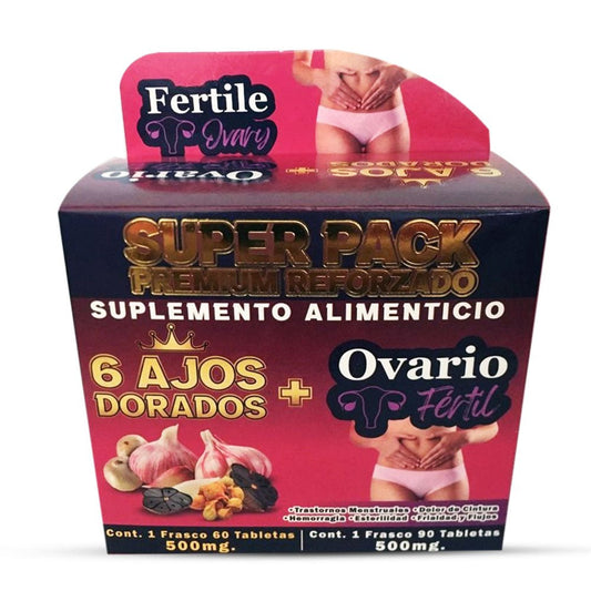 6 Ajos Dorados Ovario Fertil Suplemento, 6 Golden Garlic Fertile Ovary Supplement 150 Tablets, Natural de Mexico - Tierra Naturaleza Shop