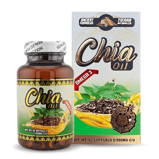 Chía Oil Fibra y Omega 3 Capsulas Blandas, Chia Oil Fiber Omega-3 Softgels 60 Caplets, Tierra Naturaleza - Tierra Naturaleza Shop
