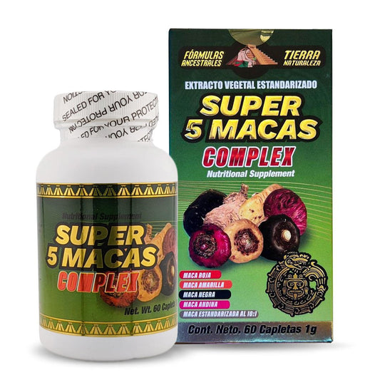 Super 5 Macas Supplements with Maca 60 Caplets, Tierra Naturaleza - Tierra Naturaleza Shop
