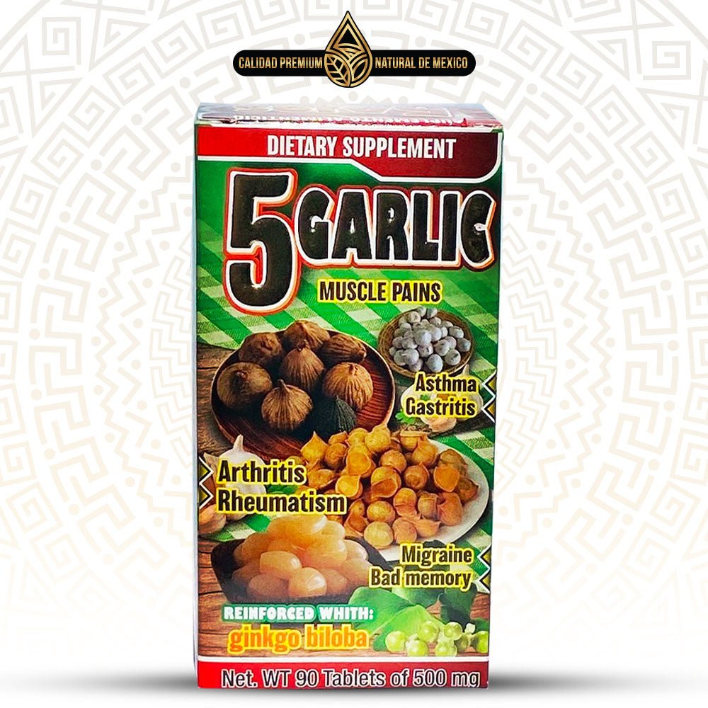 5 Ajos Suplemento, 5 Garlic Cloves Supplement 60 Caplets, Natural de Mexico - Tierra Naturaleza Shop