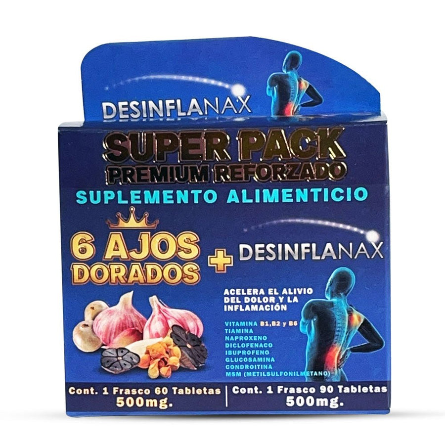 6 Ajos Dorados Desinflanax Suplemento, 6 Golden Garlic Cloves Supplement 150 Tablets, Natural de Mexico - Tierra Naturaleza Shop