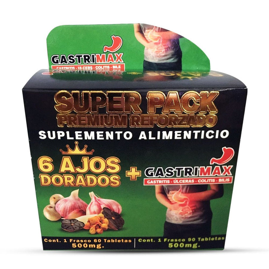 6 Ajos Dorados Gastrimax Suplemento, 6 Golde Garlic Gastrimax Supplement 150 Tablets, Natural de Mexico - Tierra Naturaleza Shop