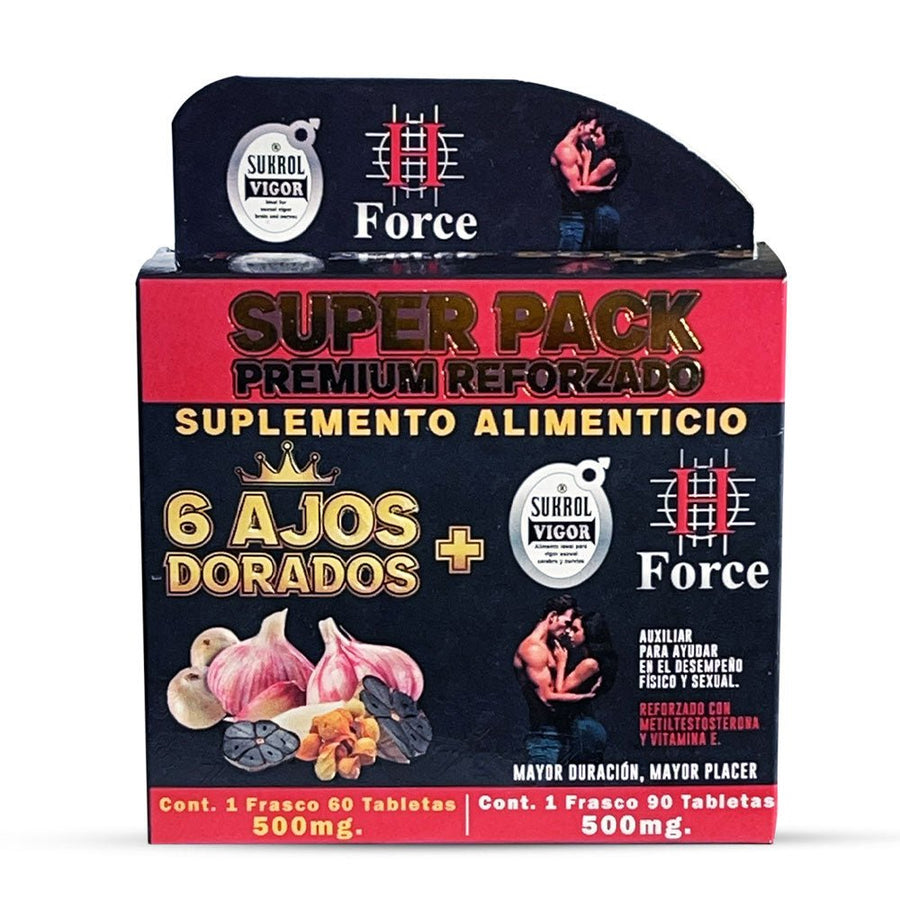 6 Ajos Dorados H Force Suplemento, 6 Golden Garlic Cloves H Force Supplement 150 Tablets, Natural de Mexico - Tierra Naturaleza Shop