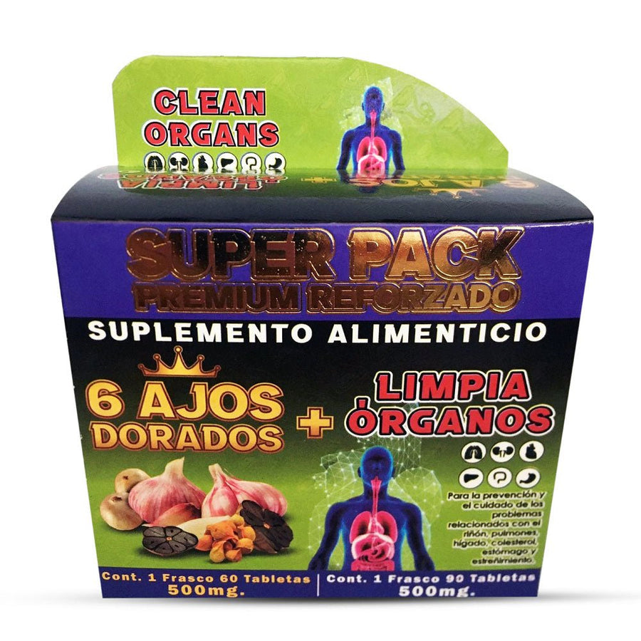 6 Ajos Dorados Limpia Organos Suplemento, 6 Golden Garlic Organ Cleaner Supplement 150 Tablets, Natural de Mexico - Tierra Naturaleza Shop