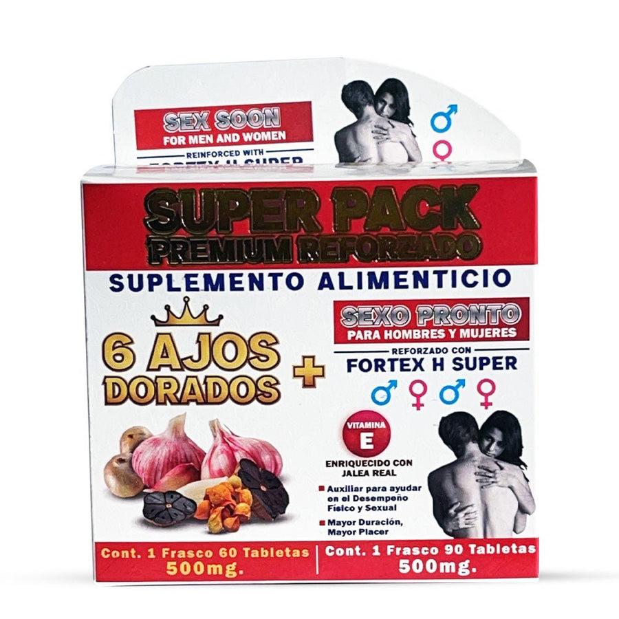 6 Ajos Dorados Sexo Pronto Suplemento, 6 Golden Garlic Sex Performance Booster Supplement 150 Tablets, Natural de Mexico - Tierra Naturaleza Shop