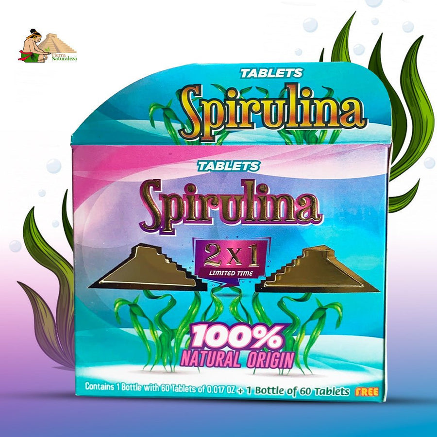Alga Espirulina Suplemento, Spirulina Supplement 120 Tablets, Natural de Mexico - Tierra Naturaleza Shop
