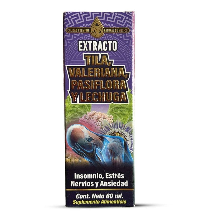 Tila Valeriana Pasiflora y Lechuga Extracto, Linden Valerian Extract 2 oz, Natural de Mexico - Tierra Naturaleza